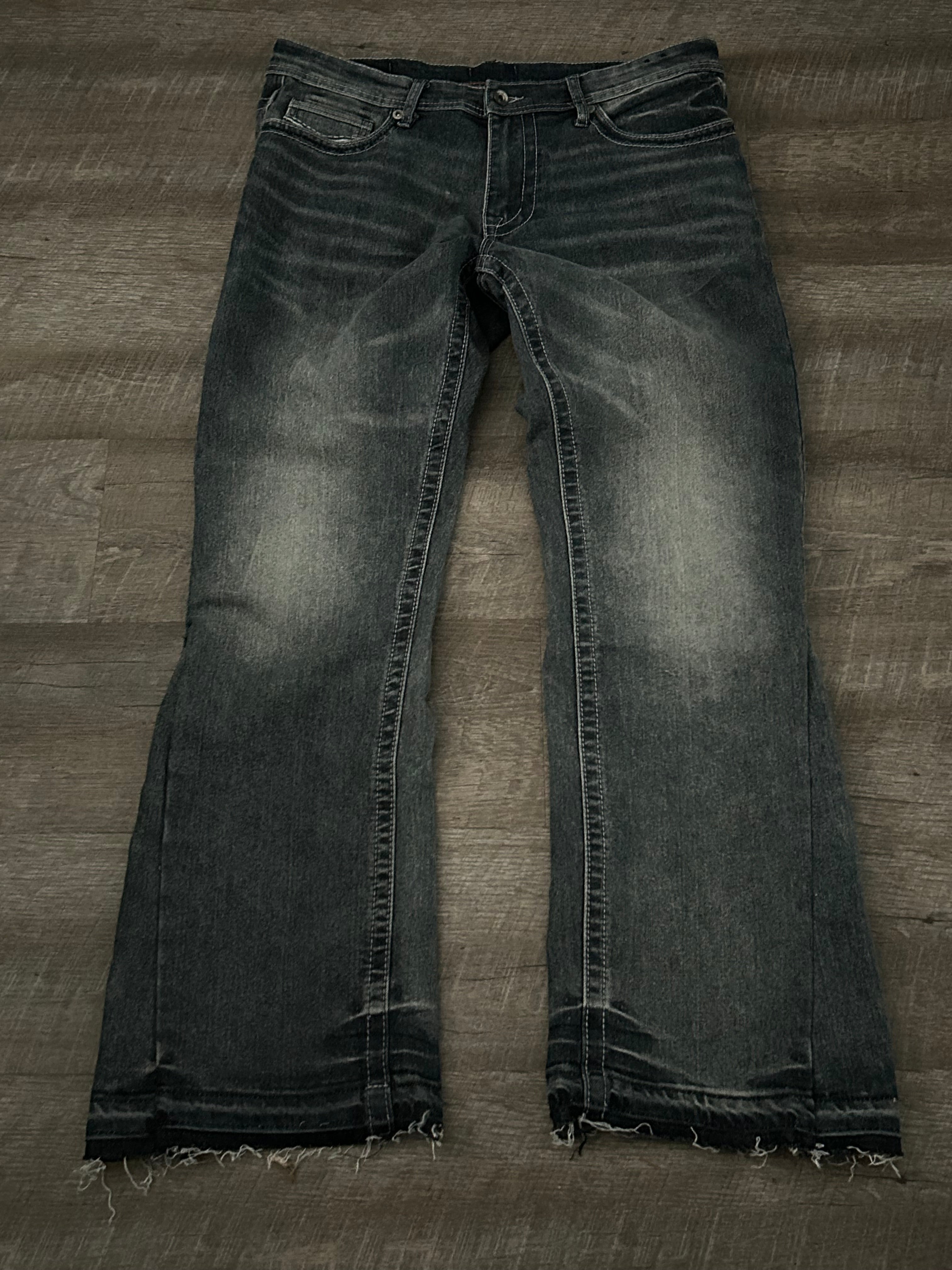 Grey Washed Bootcut Jeans