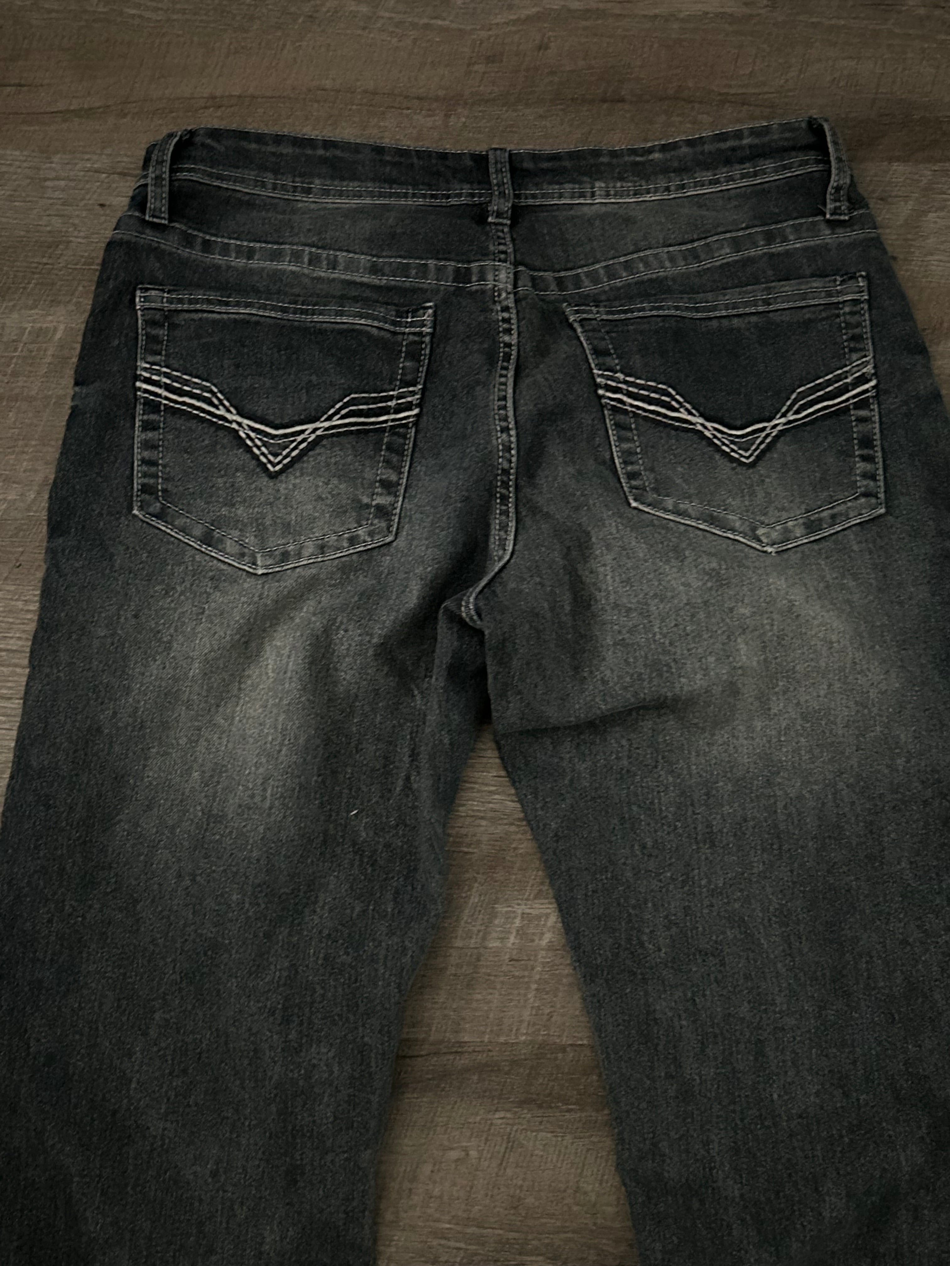 Grey Washed Bootcut Jeans