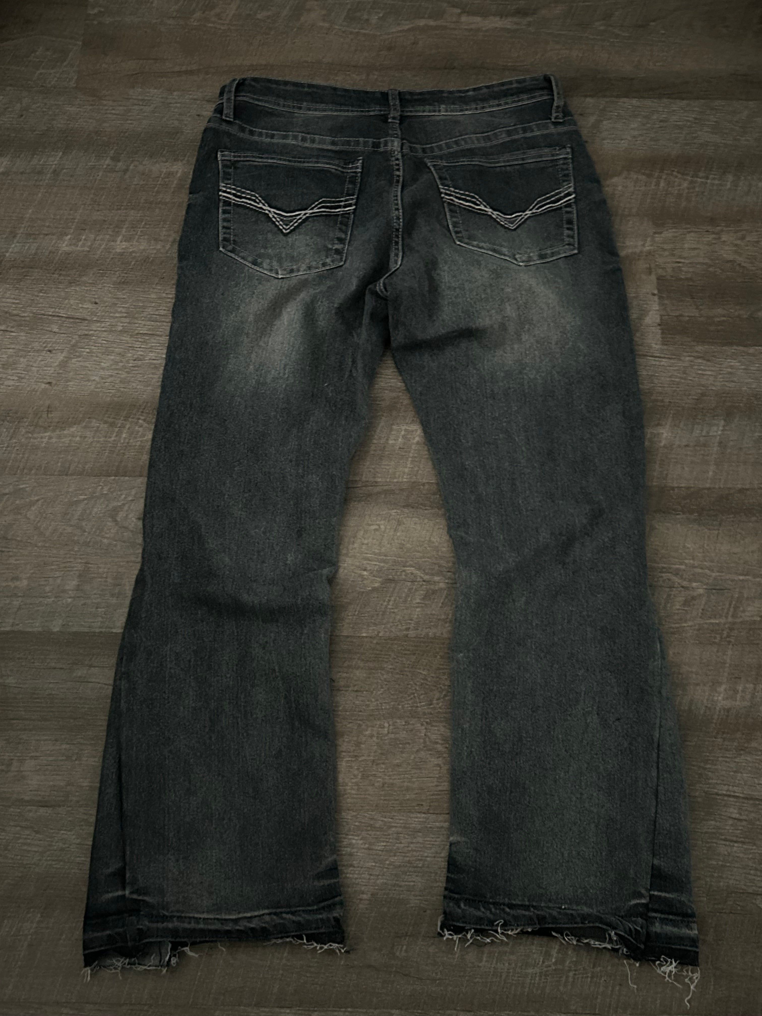 Grey Washed Bootcut Jeans