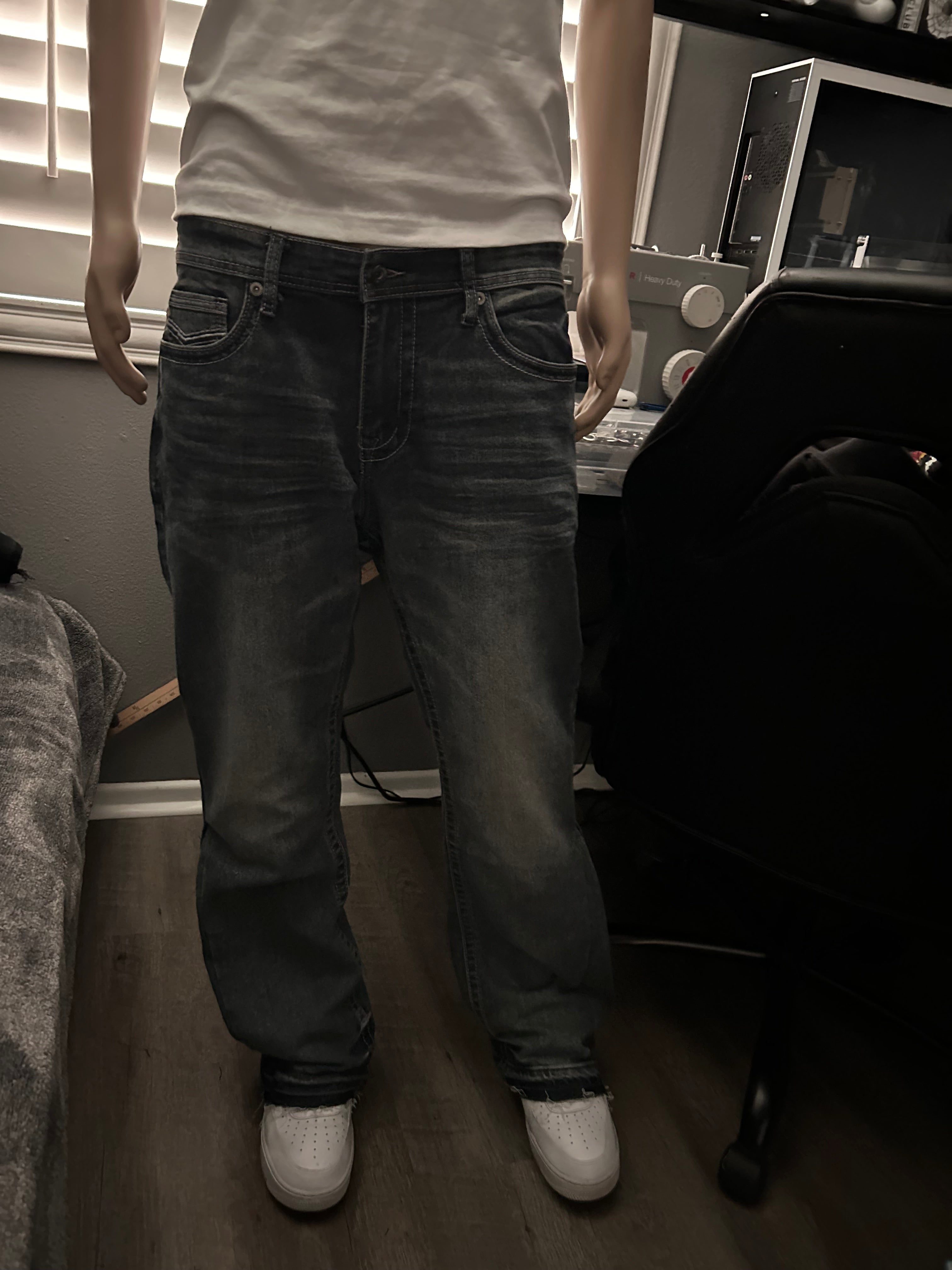 Grey Washed Bootcut Jeans